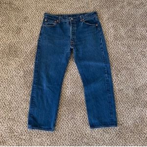 Vintage Button Fly Dark Wash Jeans